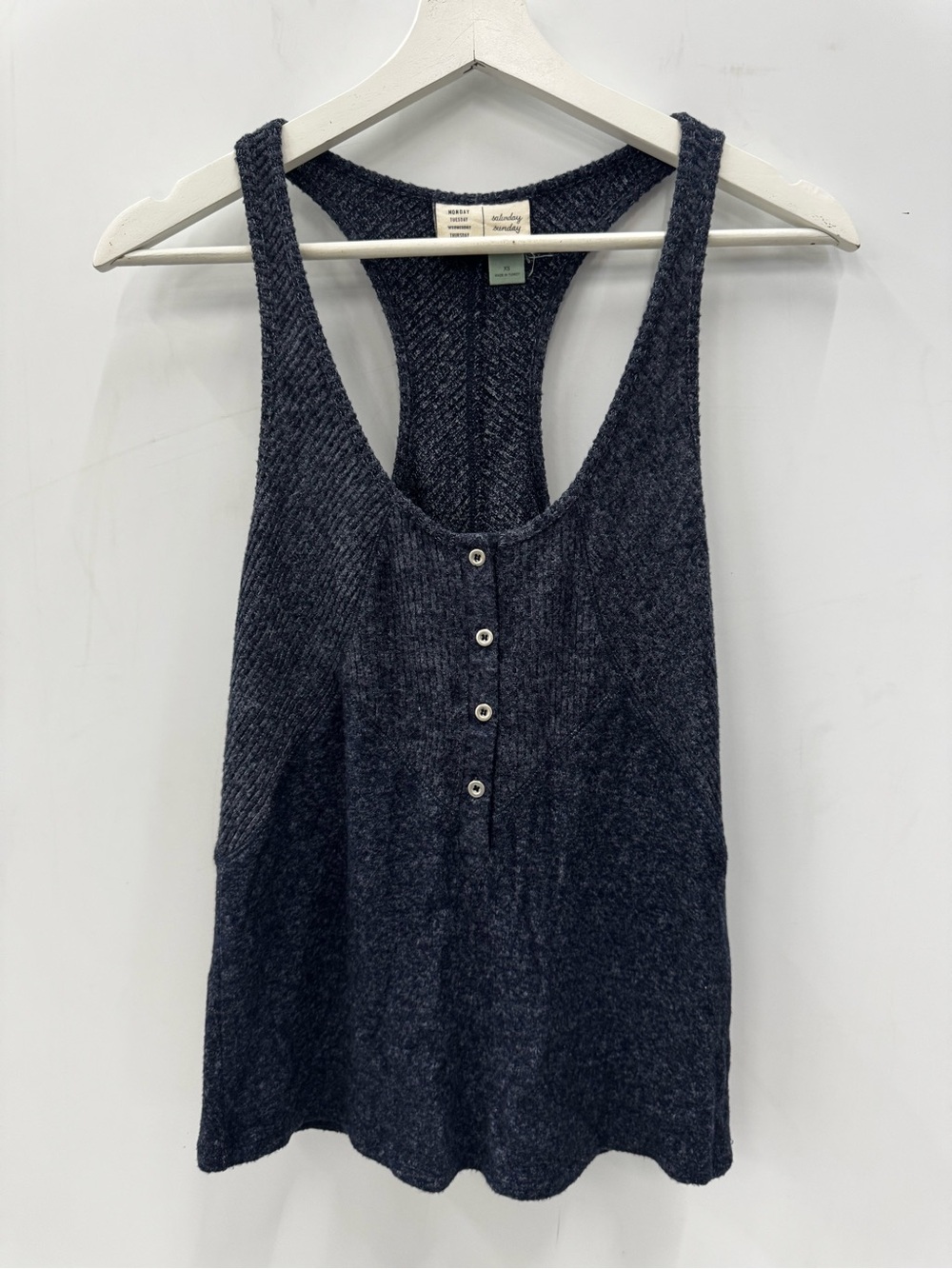 Anthropologie Saturday Sunday Blue Sweater Racerback Tank Size XS